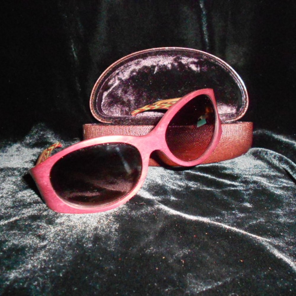 Vintage Boucheron Faux Color Wood Sunglasses